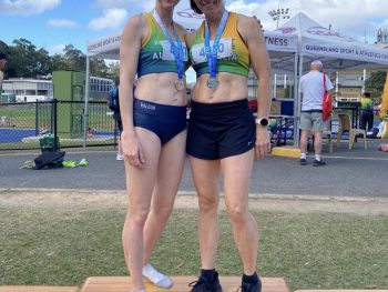 Erin & Sam shine at Oceania Masters Athletics Championships